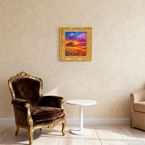 إطار قماش مزخرف ذهبي عتيق مقاس 12 × 16، إطار عائم من الخشب الصلب، إطارات معرض الباروك للوحات الزيتية والمطبوعات الفنية، إطارات عائمة للرسم على القماش (12 × 16) in Kuwait