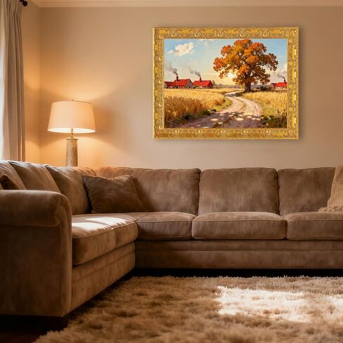 إطار قماش مزخرف ذهبي عتيق مقاس 12 × 16، إطار عائم من الخشب الصلب، إطارات معرض الباروك للوحات الزيتية والمطبوعات الفنية، إطارات عائمة للرسم على القماش (12 × 16) in Kuwait