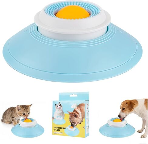 Dog Cat Licks Toys for Liquid Food, Anxieties Relief Slow Feeder Dog Lick Ball Treat Dispenser, Non-Slip Licking Bowl Enrichment Toys to Keep Them (A) in Saudi Arabia