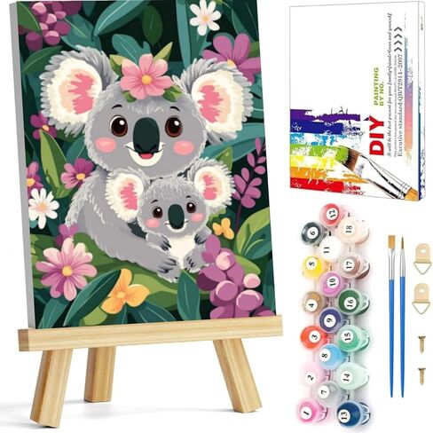 Arttoplus Paint by Numbers Kit for Kids with Frame, Horse Paint by Numbers for Kids Ages 8-12 with Wooden Easel,Easy DIY Animal Acrylic Oil Painting by Number Kid for Gift Home Wall Decor(8x12 inch) in Saudi Arabia