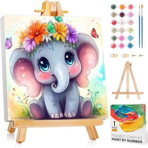 Arttoplus Paint by Numbers Kit for Kids with Frame, Horse Paint by Numbers for Kids Ages 8-12 with Wooden Easel,Easy DIY Animal Acrylic Oil Painting by Number Kid for Gift Home Wall Decor(8x12 inch) in Saudi Arabia