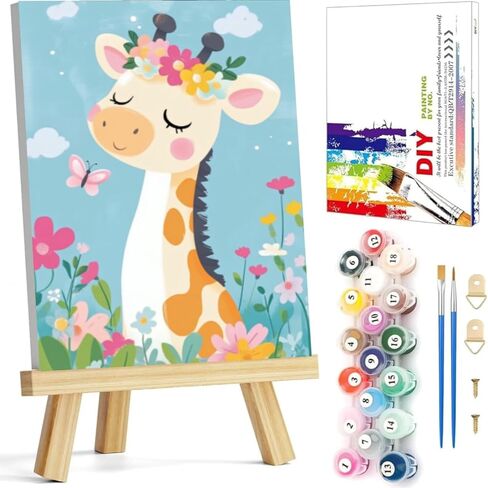 Arttoplus Paint by Numbers Kit for Kids with Frame, Horse Paint by Numbers for Kids Ages 8-12 with Wooden Easel,Easy DIY Animal Acrylic Oil Painting by Number Kid for Gift Home Wall Decor(8x12 inch) in Saudi Arabia
