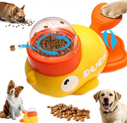 Duck Dog Treat Dispenser Toy for Small Breeds - Interactive Slow Feeder Puzzle & Food Dispensing Toy, Mental Stimulation Puppy Chew Toy for Healthy Digestion & IQ Training (Yellow) in Kuwait