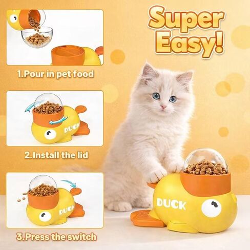 Duck Dog Treat Dispenser Toy for Small Breeds - Interactive Slow Feeder Puzzle & Food Dispensing Toy, Mental Stimulation Puppy Chew Toy for Healthy Digestion & IQ Training (Yellow) in Kuwait