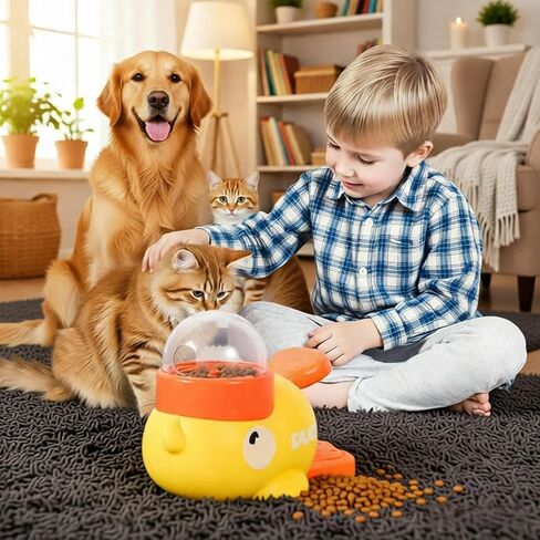 Duck Dog Treat Dispenser Toy for Small Breeds - Interactive Slow Feeder Puzzle & Food Dispensing Toy, Mental Stimulation Puppy Chew Toy for Healthy Digestion & IQ Training (Yellow) in Kuwait