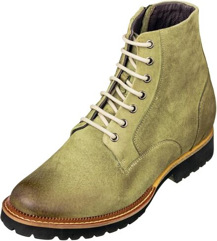 CALTO Men's Invisible Height Increasing Elevator Shoes - Leather Lace-up/Zip-up Casual Boots - 3.0 Inches Taller in Saudi Arabia