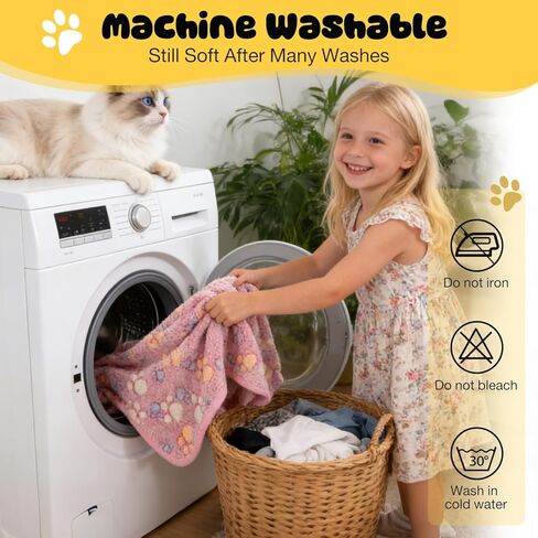 4 قطع من بطانيات الحيوانات الأليفة الناعمة الفاخرة القابلة للغسل، بطانيات فلانيل مقاس 23 بوصة × 16 بوصة للكلاب والجرو والقطط، بني/وردي/أبيض/قهوة in Kuwait