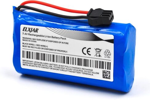 (2-Pack) 7.4V 1500mAh Li-ion Battery Replacement for RC Car Huina 1575, DEERC D60, Stunt Watch, Off-Road Clamping Vehicle with SM-3P Plug and USB Charging Cable in Saudi Arabia