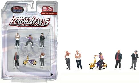 1/64 مجموعة شخصيات الديوراما الأمريكية Lowriders 5 دييكاست معدنية - AD-2427MJ in Kuwait
