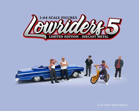 1/64 مجموعة شخصيات الديوراما الأمريكية Lowriders 5 دييكاست معدنية - AD-2427MJ in Kuwait