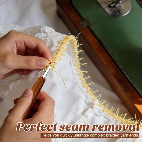 ZMAAGG Seam Ripper، كسارات الدرزات للخياطة، إزالة الغرز بمقبض خشبي للخياطة والحرف اليدوية (كبيرة) in Kuwait