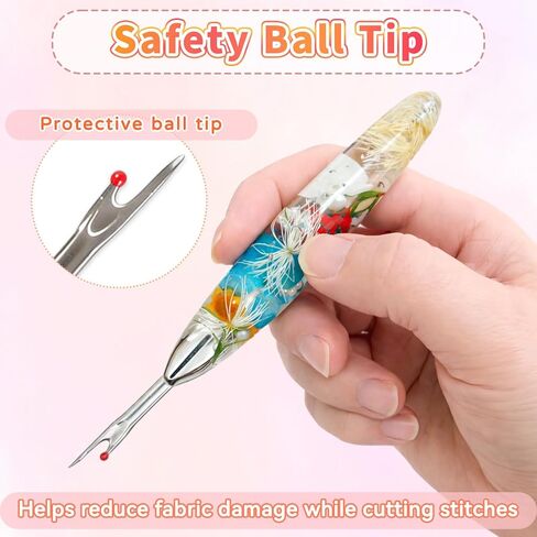 Reessy Seam Ripper Set, Small & Large Stitch Remover Tools with Resin Handles, Thread Pick Seam Cutter for Sewing, Stitch Removal, Alterations, Quilting & Crafts in Kuwait