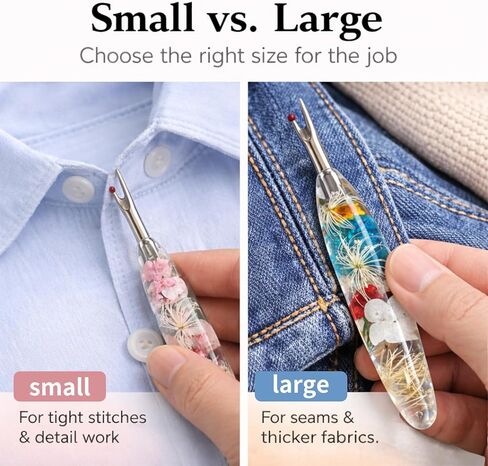 Reessy Seam Ripper Set, Small & Large Stitch Remover Tools with Resin Handles, Thread Pick Seam Cutter for Sewing, Stitch Removal, Alterations, Quilting & Crafts in Kuwait