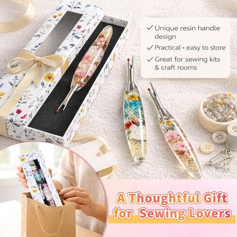 Reessy Seam Ripper Set, Small & Large Stitch Remover Tools with Resin Handles, Thread Pick Seam Cutter for Sewing, Stitch Removal, Alterations, Quilting & Crafts in Kuwait