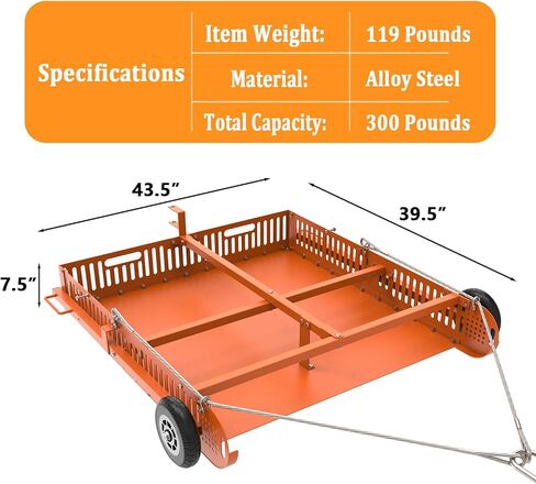 2 in 1 Horse Paddock Cleaner & Trailer, Tow-Behind Trailer Horse Manure Scoop, 2 in 1 Field Cleaner & Scooper for Paddock, Horse Pasture in Kuwait