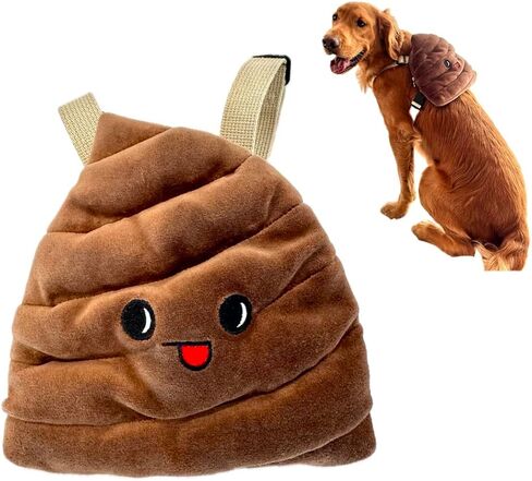 حقيبة ظهر كورية للكلاب الصغيرة والمتوسطة والكبيرة والكبيرة جدًا حقيبة ظهر POOPIE للكلاب اللطيفة وحقيبة ظهر للجراء مع موزع فضلات حقيبة ظهر خارجية للكلاب وجه براز (كبير) in Saudi Arabia