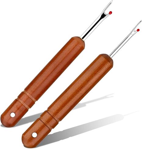 ZMAAGG Seam Ripper، كسارات الدرزات للخياطة، إزالة الغرز بمقبض خشبي للخياطة والحرف اليدوية (كبيرة) in Kuwait