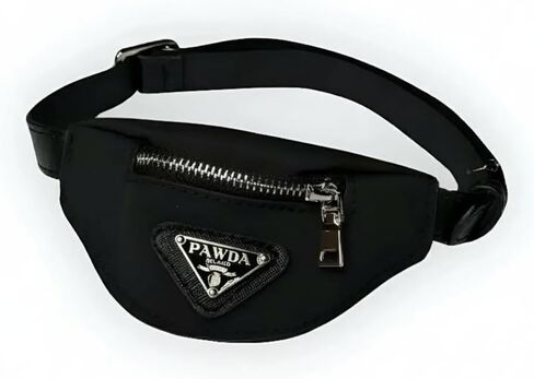 Designer Pawda Mini Pup Bum Bag pet Backpack Black 5.5? L x 3.5? H x 1? W in Saudi Arabia