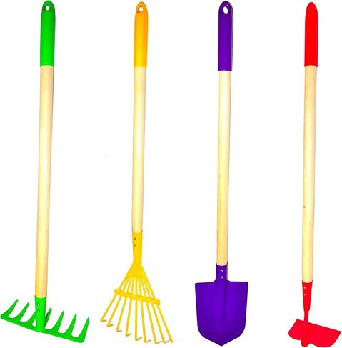 JustForKids Kids Garden Tool Set,detatchble, Portable 4-Piece Multicolored Set for Gardening, 2-Pack with Travel Bag, Ages 5+ in Saudi Arabia