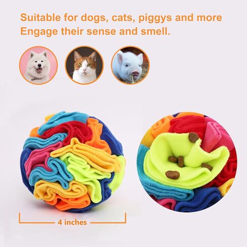Snuffle Ball - Snuffle Ball for Small Dogs, Interactive Dog Toys to Keep Them Busy, Puppy Dog Puzzle Toy with Storage Bag Machine Washable in Kuwait