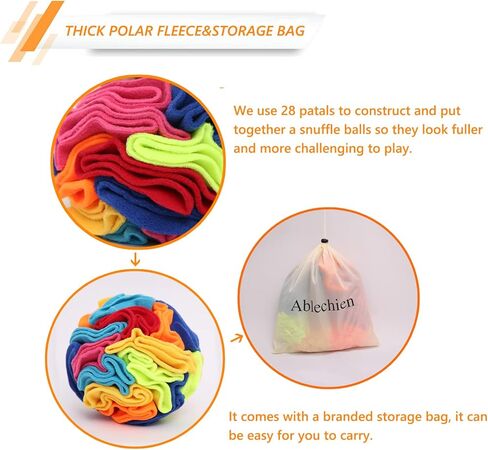 Snuffle Ball - Snuffle Ball for Small Dogs, Interactive Dog Toys to Keep Them Busy, Puppy Dog Puzzle Toy with Storage Bag Machine Washable in Kuwait