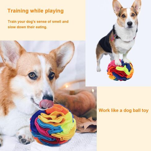 Snuffle Ball - Snuffle Ball for Small Dogs, Interactive Dog Toys to Keep Them Busy, Puppy Dog Puzzle Toy with Storage Bag Machine Washable in Kuwait