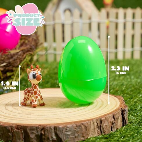 JOYIN 12 قطعة من بيض عيد الفصح المملوء مسبقًا مع ألعاب مطبوعة ثلاثية الأبعاد، ألعاب حيوانات صغيرة لطيفة بعيون كبيرة لحشو السلال، هدايا الحفلات للأولاد والبنات، صيد بيض عيد الفصح، لوازم جوائز الفصل، ألعاب حفلات الأطفال in Saudi Arabia