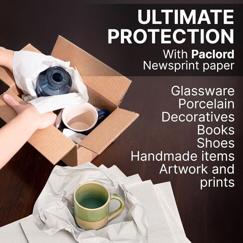 Newsprint Packing Paper Sheets, 25" x 18", Eco-Friendly, Non-Toxic, American Quality Safe, 420 Sheets - Made in USA Newsprint Paper, Unwaxed, Uncoated - Bulk Pack in Saudi Arabia