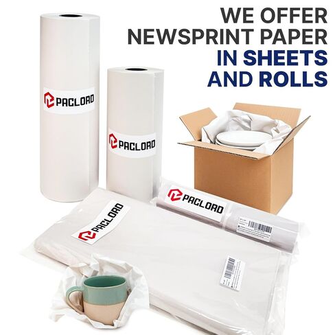 Newsprint Packing Paper Sheets, 25" x 18", Eco-Friendly, Non-Toxic, American Quality Safe, 420 Sheets - Made in USA Newsprint Paper, Unwaxed, Uncoated - Bulk Pack in Saudi Arabia