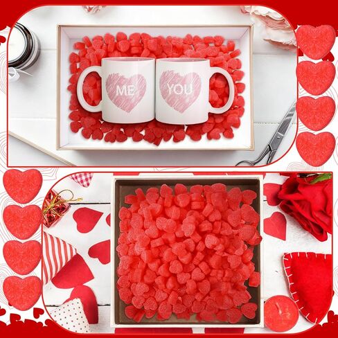 1200 Pcs Valentine Gift Box Filler Shreds Mini Heart Shaped Foam Beads Basket Filler for Valentine's Day Wedding Party Crafts DIY Package Birthday Gift Wrapping Decoration Supplies, Red in Saudi Arabia