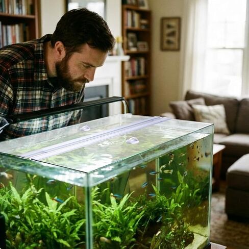 Sawysine 2 Set Aquarium Glass Canopy 19.33" x 9.65" x 0.12" Aquarium Fish Tank Lid 10 Gallon Canopy Cover with Center Brace for Fish, Clear in Saudi Arabia