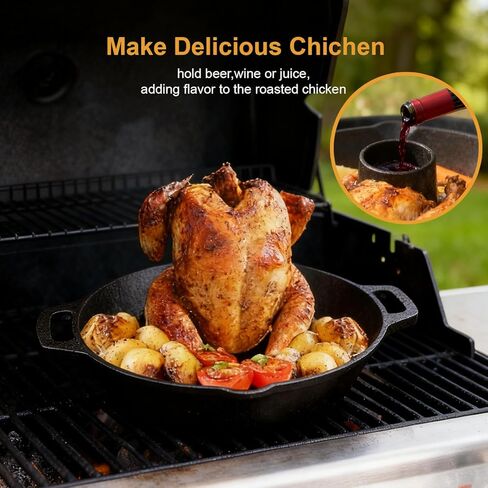 الحديد الزهر العمودي شوّاية دجاج البيرة يمكن الدجاج الوقوف 11 بوصة شواء عموم شواية البطاطس للدواجن اللذيذة العصير in Kuwait