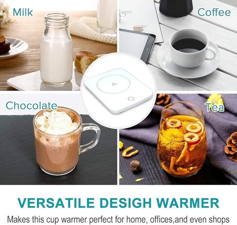 Misby Mug Warmer, Coffee Warmer for Desk Auto Shut Off Coffee Lovers Gift Ideas, Smart Coffee Cup Warmer with Gravity-Induction Coffee Mug Warmer for Desk Use Keep Beverages Coffee Warmer (White) in Kuwait