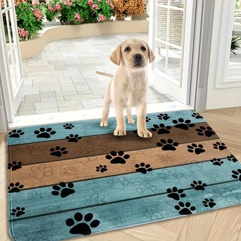 Pet Cat Dog Food Mat Dog Paw Print Non Slip Mat to Protect Floors for Food and Water, 11.7 * 19.5 in in Saudi Arabia