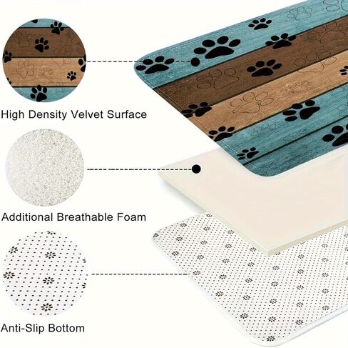 Pet Cat Dog Food Mat Dog Paw Print Non Slip Mat to Protect Floors for Food and Water, 11.7 * 19.5 in in Saudi Arabia