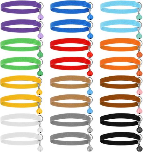 24Pcs Newborn Puppy Collars Tiny Kitten Collar with Bell Baby Kitten Puppy Whelping Collars for Small Newborn Kittens Puppies in Saudi Arabia