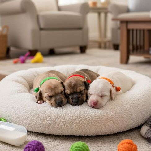24Pcs Newborn Puppy Collars Tiny Kitten Collar with Bell Baby Kitten Puppy Whelping Collars for Small Newborn Kittens Puppies in Saudi Arabia
