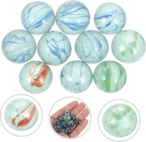 SUPVOX 10pcs Boys and Girls Glass Marbles for Physics Experiments Fish Tank Decorations and Educational Laboratory Supplies Random Style in Saudi Arabia