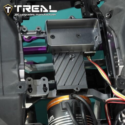 TREAL Aluminium 7075 ESC Tray Servo Mount Braket CNC ترقيات آلية لمحور SCX6 (أسود) in Saudi Arabia