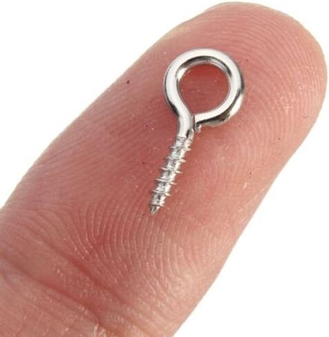 500PCS Mini Screw Eye Pin Peg for Jewelry Making Eyelets Threaded Clasp DIY Crafts, 104.5mm/0.390.18"", Silver in Saudi Arabia
