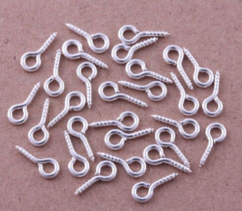 500PCS Mini Screw Eye Pin Peg for Jewelry Making Eyelets Threaded Clasp DIY Crafts, 104.5mm/0.390.18"", Silver in Saudi Arabia
