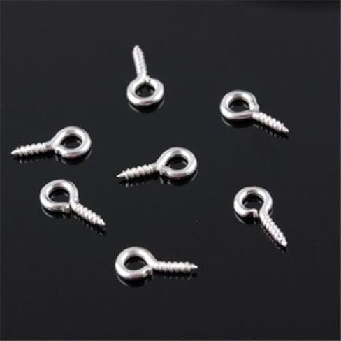 500PCS Mini Screw Eye Pin Peg for Jewelry Making Eyelets Threaded Clasp DIY Crafts, 104.5mm/0.390.18"", Silver in Saudi Arabia
