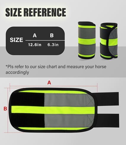 2/Pack Horse High Visibility Leg Gear, Horse Leg Wraps Add Safety, Breathable Wraps Easy to Put on in Saudi Arabia