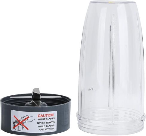 كوب Qiilu مع شفرة مستخرج، كوب عصارة 32oz مع شفرة متقاطعة مستخرجة تناسب قطع غيار الخلاط 600 وات 900 وات in Kuwait