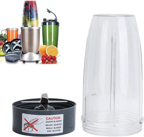 كوب Qiilu مع شفرة مستخرج، كوب عصارة 32oz مع شفرة متقاطعة مستخرجة تناسب قطع غيار الخلاط 600 وات 900 وات in Kuwait