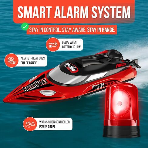 REV-UP Remote Control Boat for Lake with Travel Bag - Fast 21 MPH RC Boat for Adults, Remote Boats for Kids, Lancha Control Remoto - Self Righting RC Boats for Adults, 2.4GHz Racing Ship with Lights in Saudi Arabia