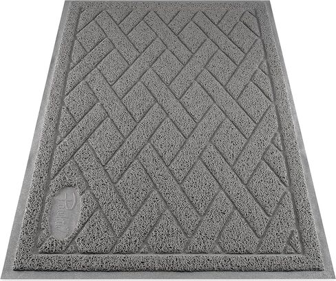 Pawkin Cat Litter Mat, Patented Design with Litter Lock Mesh, Extra Large, Durable, Easy to Clean, Soft, Fits Under Litter Box, Litter Free Floors, Gray in Saudi Arabia