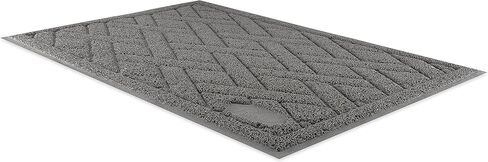 Pawkin Cat Litter Mat, Patented Design with Litter Lock Mesh, Extra Large, Durable, Easy to Clean, Soft, Fits Under Litter Box, Litter Free Floors, Gray in Saudi Arabia