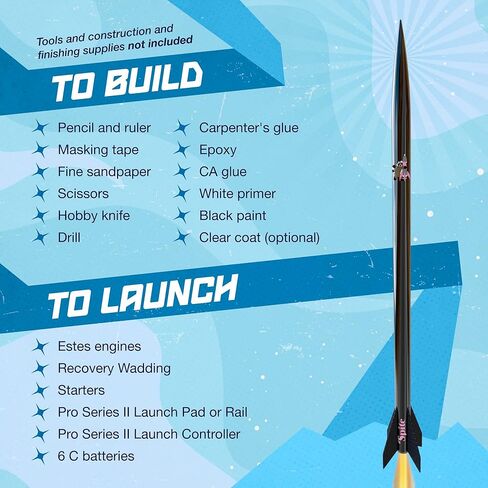 Estes 9737 Pro Series II Lil’ Spite Model Rocket Kit, Designed with Xyla Foxlin, Intermediate Flying-Rocket-Model Kit for Ages 18+ in Saudi Arabia