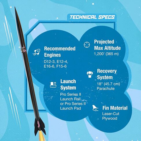 Estes 9737 Pro Series II Lil’ Spite Model Rocket Kit, Designed with Xyla Foxlin, Intermediate Flying-Rocket-Model Kit for Ages 18+ in Saudi Arabia